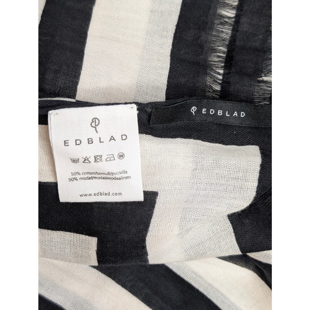 Edblad Black White Geometric Op Art Square Cotton Scarf Minimalist Sweden